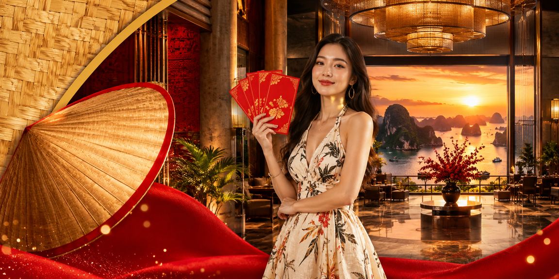 Người phụ nữ đội nón lá tại Vịnh Hạ Long nhận phong bì đỏ bonus – niềm vui may mắn trong giải trí trực tuyến