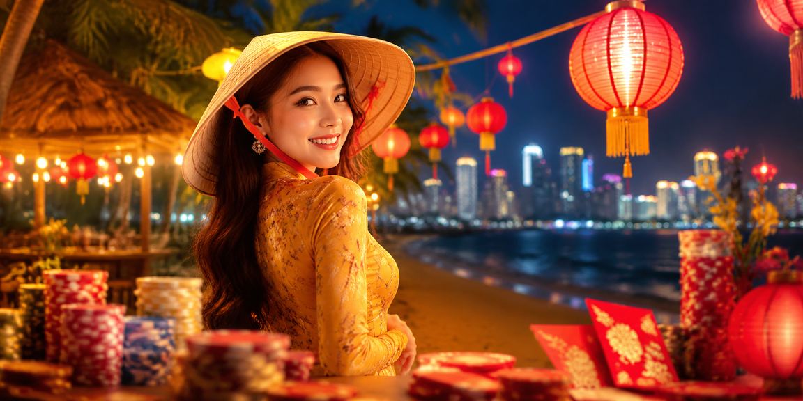 Không gian giải trí casino hiện đại tại Việt Nam – giao diện tối neon